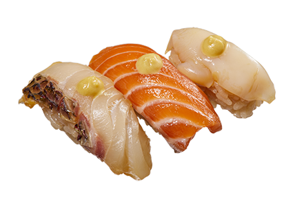 からしで食べる 夏の漬け 島寿司 三貫盛